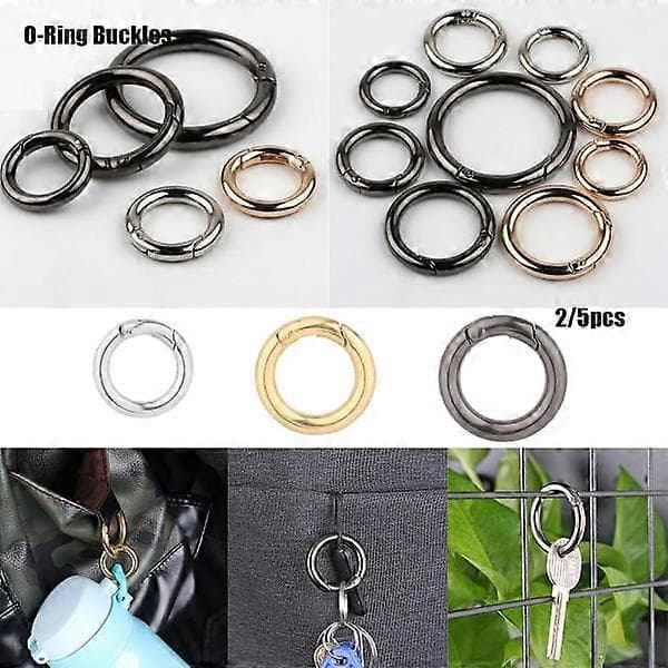 10 st Fjäder O-Ring Spännen Karbinhakar Handväskor SILVER - lager[HK]