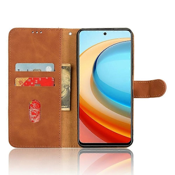 For ZTE Blade A75 5G Lærveske Hudfølelse Anti-Fall Lommebok Flip Telefondeksel - Grønn[HK] Brown Multicolor