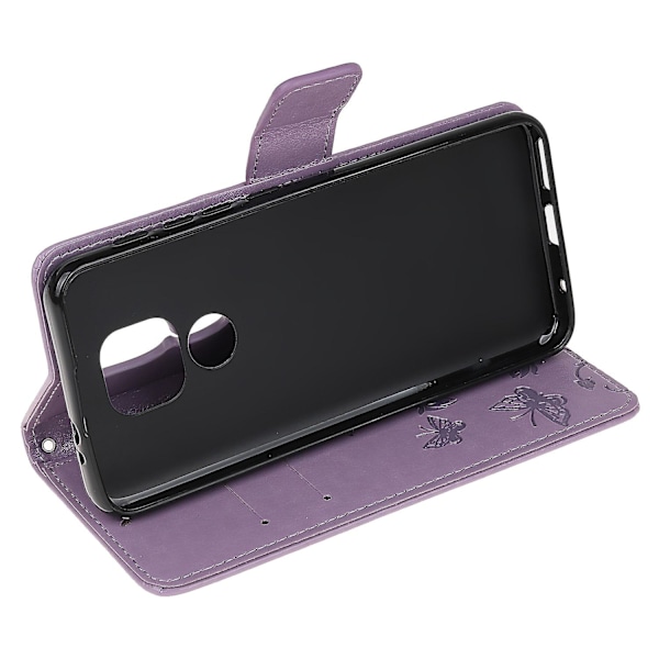 Imprint Plånboksfodral Läder Mobilskal för Motorola Moto G9 Play/Motorola Moto E7 Plus[HK]