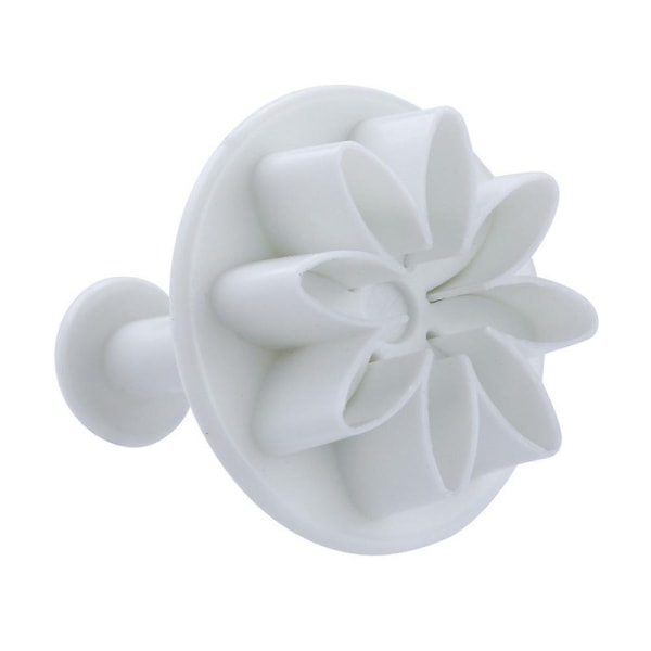 4 stk. Blomsterstempel Småkageudstikker Kiksekagedekoration Bageformsformværktøj[HK] White