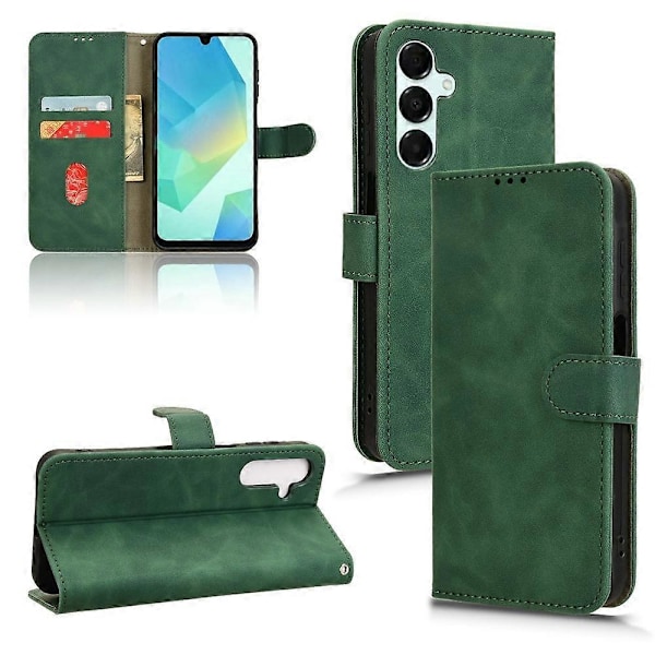 Samsung Galaxy A16 5G Nahkakotelo, ihoa myötäilevä, pudotussuojaava lompakkokotelo -[HK] Green Multicolor