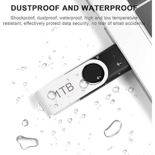 Usb 3.0 Flash Drive 1tb, Ultra High Speed Flash Memory Stick 1000gb Kompatibel Med Computer/laptop, Bærbar Metal Thumb Drive 1tb Med Rot[HK]