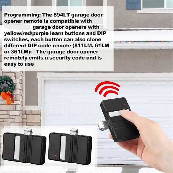 2 stk. 9 eller 12 Dip Switch Garage Fjernbetjening GT90-1 G220 MAT90 GT912 AT90 Fjernbetjening [HK] Black