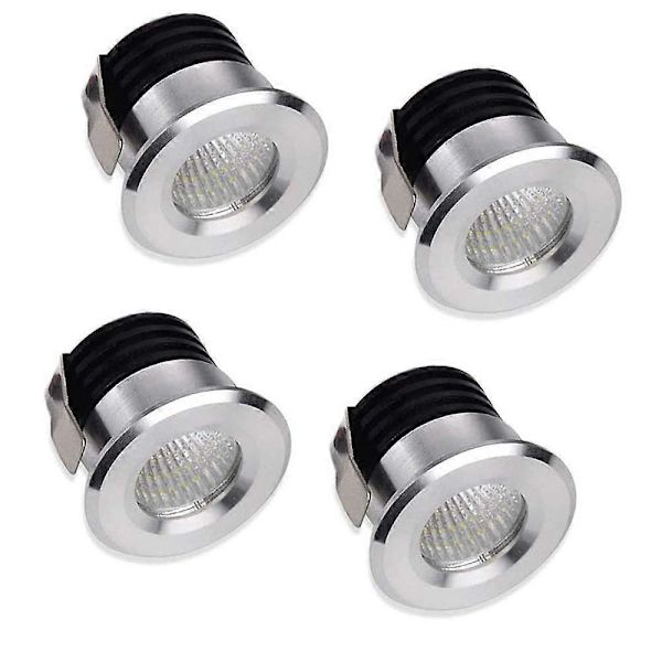 Nya produkter 2023, Set med 4 Mini Infällda LED-Spotlights, 3W, Varmvit, för Monter, Inomhusstation, Gipsbelysning, med Transformator[HK]