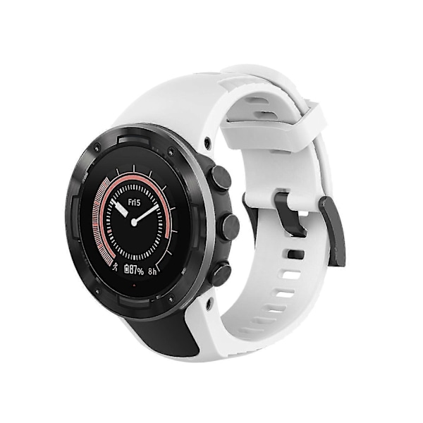 Pehmeä silikoni kellon ranneke Suunto 5 22.5mm[HK] Other Phone Models White