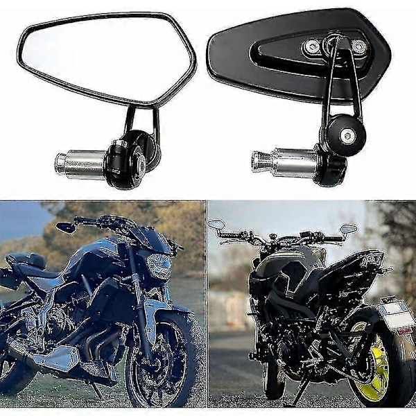 SRBTV-Motorcykelstyr Spejle Motorcykelspejle Kompatible Xj6 Mt01 Mt03 Mt07 Mt09 (sort)[HK]