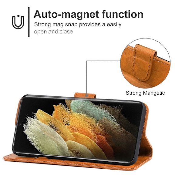 Læderetui til Samsung Galaxy S22 Ultra 5G[HK] Brown