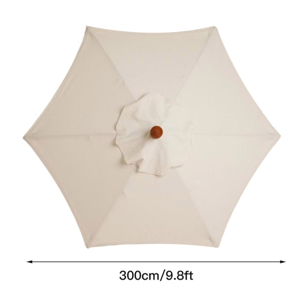 3m 6 Ribber Parasoll Erstatning Baldakin Deksel Utendørs Paraply Skygge Baldakin Anti-ultrafiolett