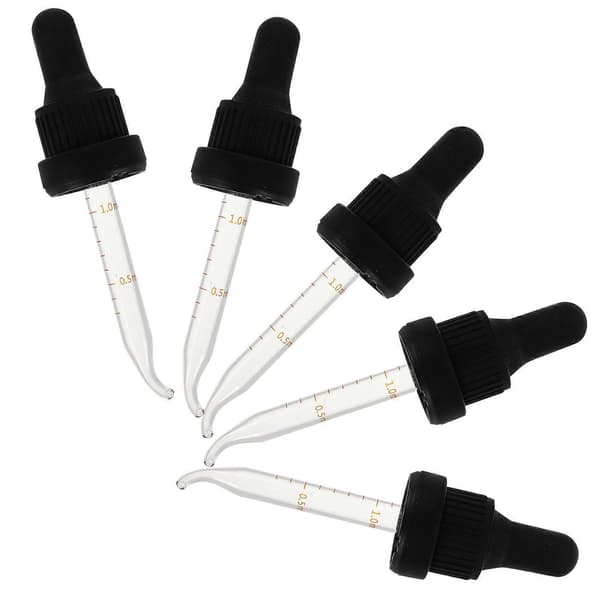 Dråpetopper for eteriske oljeflasker med graderte tupper 5 stk. Plastflasketopper[HK]