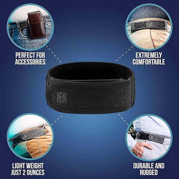BeltBro Titan Elastiskt Bälte Utan Spänne För Män Passar 1.5 Tums Bälteshällor, Komfort[HK] S