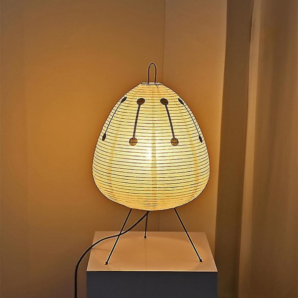 Japansk Kreativ Stativ Gulvlampe Soveværelse Sengebord Skrivebord hvidt rispapir Bordlampe Hjem Hotel Loftsbelysning Deco Standlight[hk] EU Plug Print Lamp