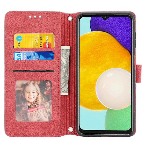 Präglat Läderfodral För Samsung Galaxy A34 5G[HK] Red