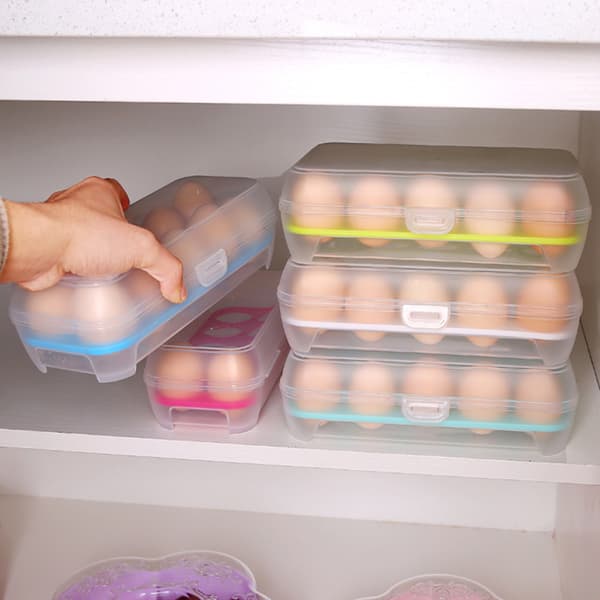 Äggförvaringsbehållare för kylskåp 15-pack Vit[HK]