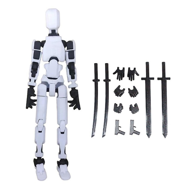 Titan 13 Actionfigur T13 Actionfigur 3D-trykt Multi-leddet Bevegelig Lucky 13 Actionfigur Nova 13 Actionfigur Dummy[HK] white
