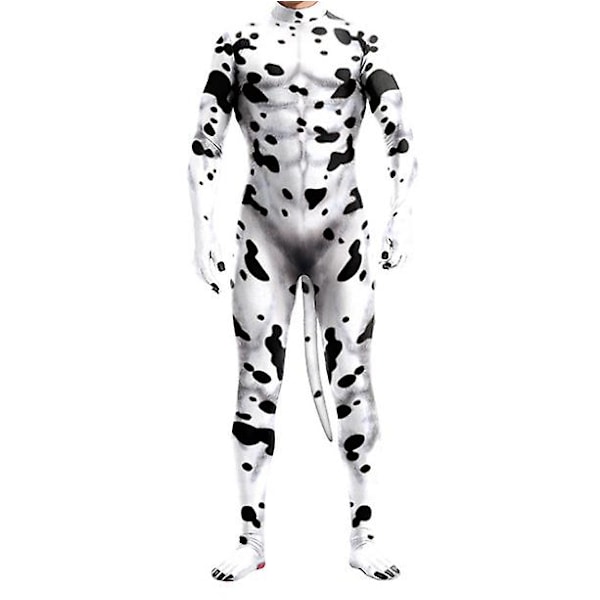 Dalmatians Cosplay-asu aikuisille ja lapsille, eläinpuku Halloween-naamiaisiin, karnevaaliasuun [HK] M