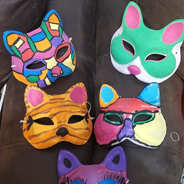 Fox Mask Gör-det-själv målbara Cosplay Tillbehör Mask för Fest  Maskeraddräkt Halloween, paket med 5 2dc2 | Fyndiq