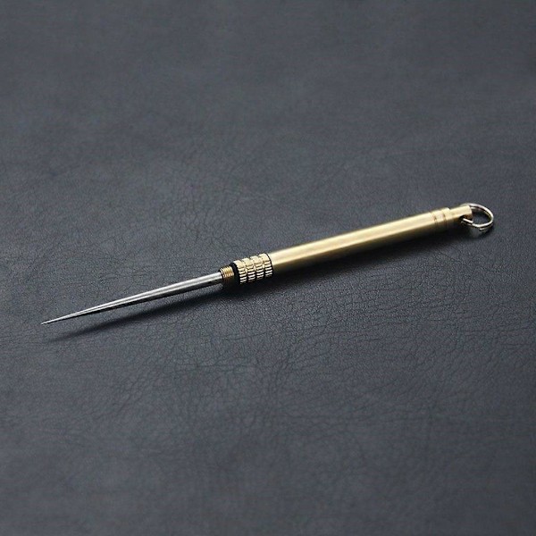 2 STK Tannpirkere Nøkkelring Messing Lommetannpirkere med Metall Tannpirkerholder [HK]