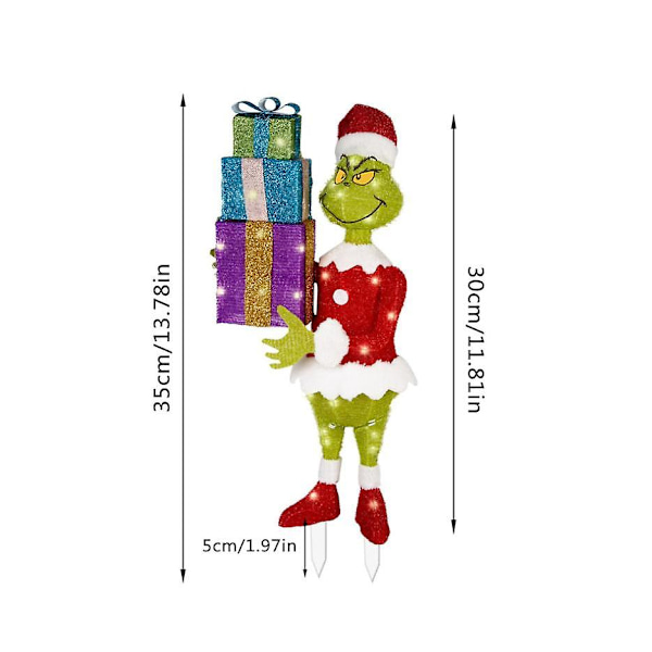 Julemanden Grinch KOMMER Belysning Juleudendørs Have Dekoration LED Belysning[HK] B