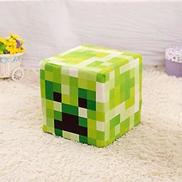 Min verden rundt plysj liten svart Steve Creeper felleboks plen firkantet pute pute dukke[HK] creeper