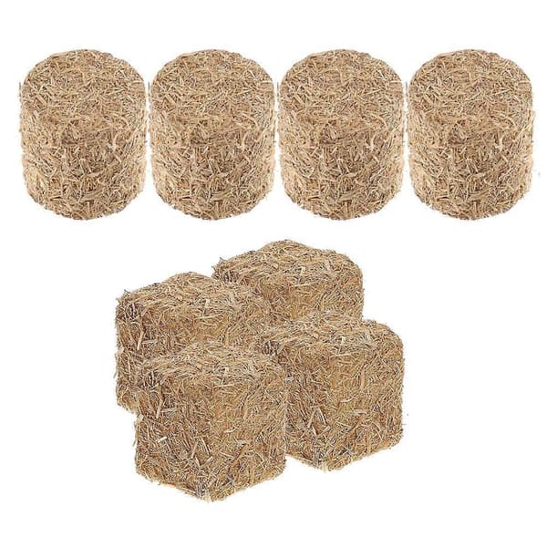 Mini Haystack Ornament for Dukkehus Scene 8 stk. Khaki Halmdekorasjon [HK]