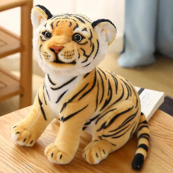 23-33 cm Simulering Baby Tiger Plys Legetøj Udstoppet Blød Vilde Dyr Børnegave[HK] 23cm Yellow(23cm)