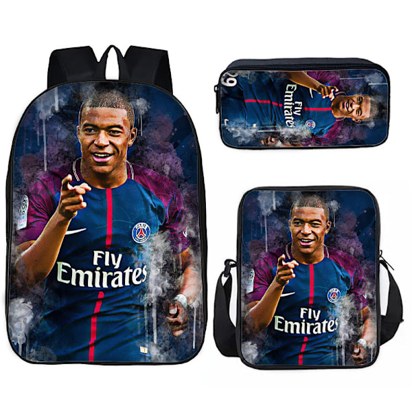 Jul Halloween Present Fotbollsstjärna Mbappe Barnens Skolväska Elever Ryggsäck/Pennväska/Lunchväska Män Och Kvinnor[HK] Only a pen bag