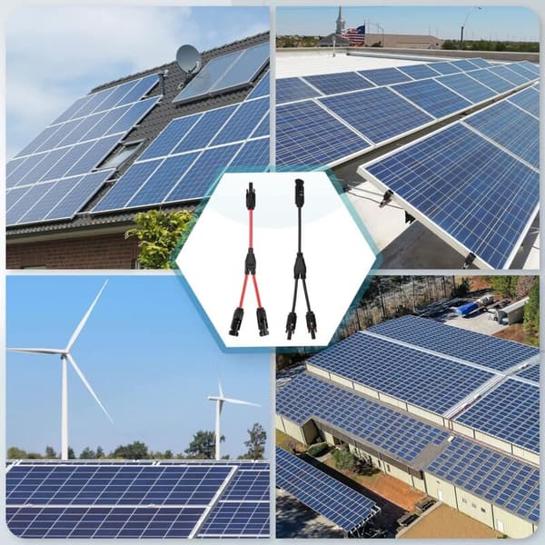Solcellepanelkabelkontakt Profesjonell (1 til 2-pinners) Y-kontakter Solcellepanelkabel MMF + FFM Soladapter 1 par [HK]
