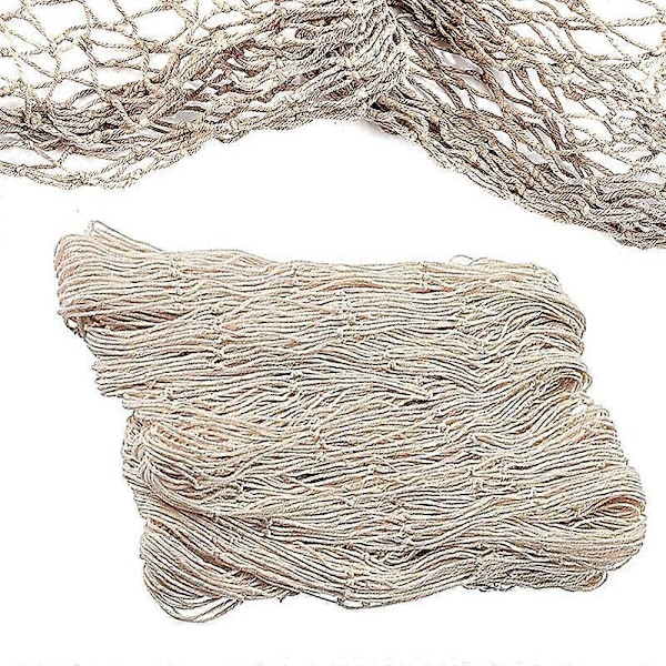 Hampetau Sikkerhetsnett Barn Anti-Fall Nett Dekorativt Nett for Trapper Balkonger Barnehage Klatring Retro Veggdekorasjon, 100x200CM (Beige)[HK] Beige