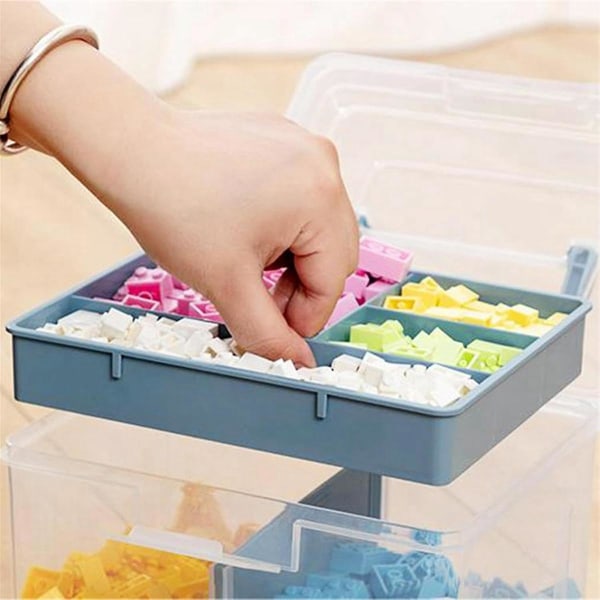 Clear Craft Stackable Storage Box With Storage Tray Plastic Multipurpose Storage Container Portable([HK])