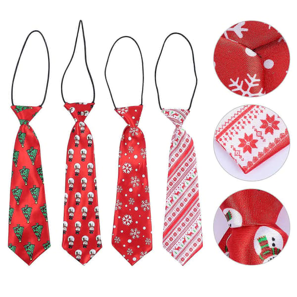 Julebørneslips Kreative slips til børn 4 stk. polyester silke [HK]