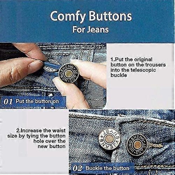 Midjeförlängare för jeans, kjolar och byxor 5-pack Blå Blå[HK]