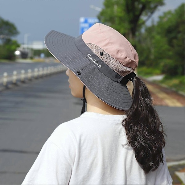 \"Solhatt dam solhattar bred brätte UV-skydd fiskehatt mesh\"[HK]
