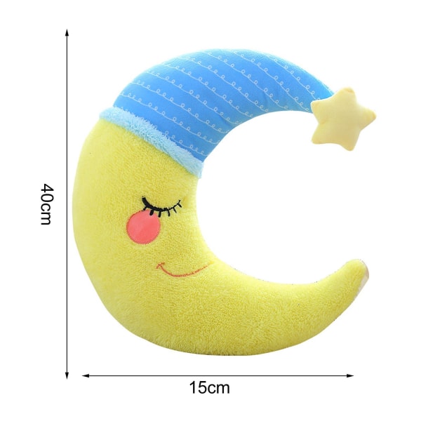 Pehmotyyny Pehmeä, täysin täytetty, mukava kosketusnäyttö nukkuva nukkesohva-ornamentti Moon Doll Throw -tyyny Pehmolelu[HK] Yellow