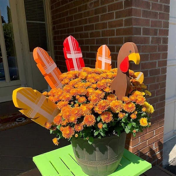 Kalkunplanter Trepinner Kreative Blomsterpotter Dekor til Thanksgiving-temafester [HK]