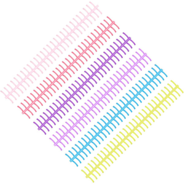6 stk (6 farver) 10 mm dobbelt bogindbinding Løsbladsbindere Plastringkamme Indbindingsklips Notebook-spiraler Spoler([HK])