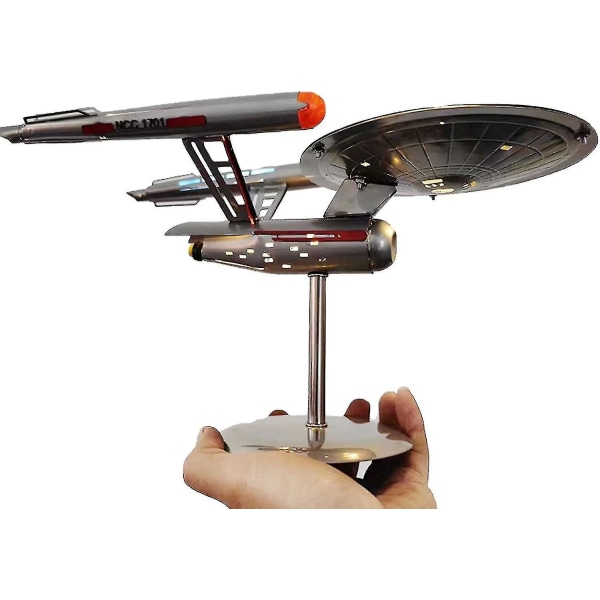 HKK U.s.s. Enterprise Star Trek Modell Ncc-1701 Replika, Rymdskeppsmodell i Rostfritt Stål Prydnader För Heminredning Och Samling -gt