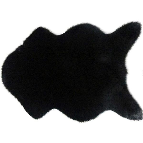 Mjuk konstgjord päls geometrisk vardagsrum sovrum inredning[HkkK] Black
