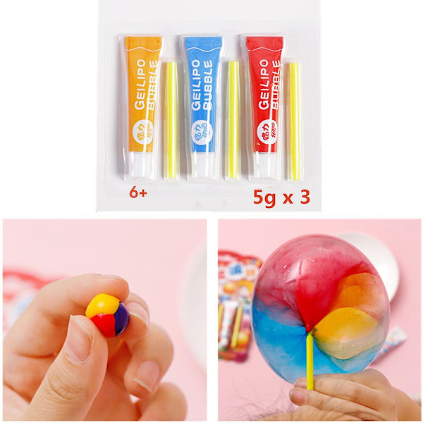 Flerfärgad Bubbellim Bubbelblåsningsleksak Giftfri Plast Bubbelblåsningsverktyg Med Pip Interaktiv Leksak För Barn 6+  A  [HK]