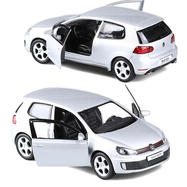 1:36 Golf 6 Gti Diecast-leluauto, metallirunkoinen pienoismalli, 2 ovea aukeaa, keräilylelu lapsille [HK] Silvery