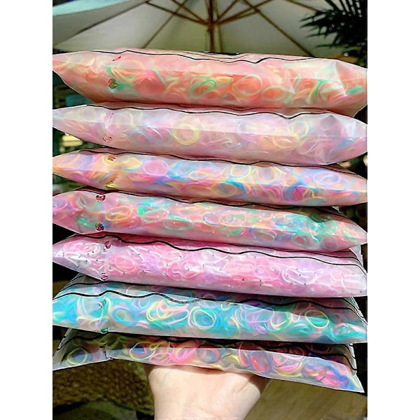 1000 stk. / Pakke Pige Farverig Mode Engangs Elastik Elastisk Hårbånd [HK] multicolor