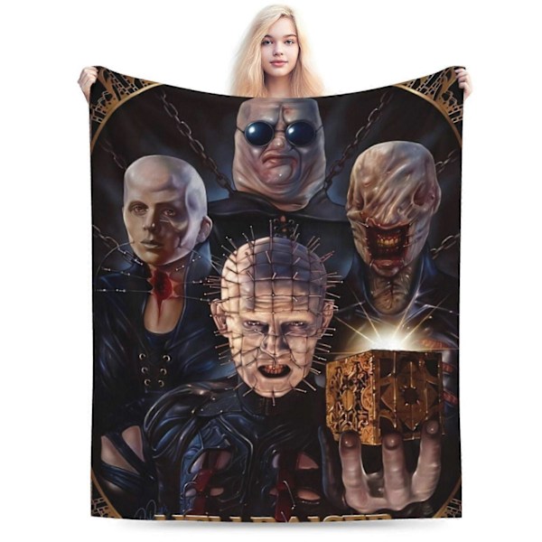 Hellraiser 50&quot;x40&quot; Flanel Tæppe Blødt Varmt Voksen- og Børnetæppe Til Seng Sofa Hele Sæsonen-KDE45803[HK] 76x102cm 40x30in