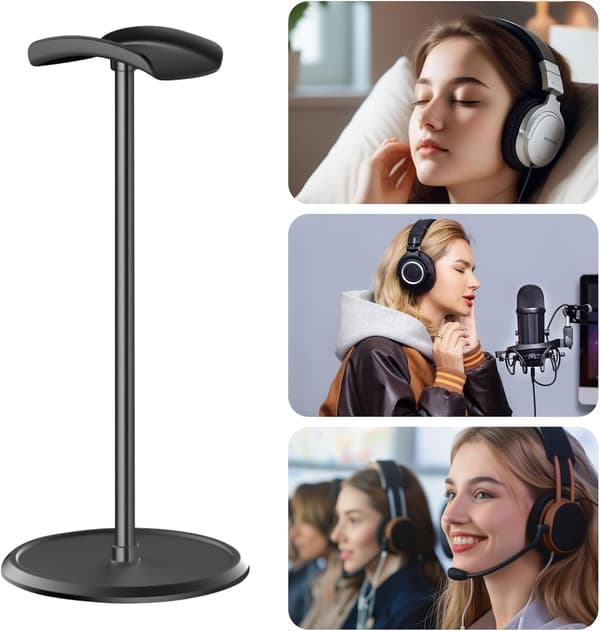 Hovedtelefonstativ - Headset Display Hanger Rack - Øretelefon Mount Hanger Organizer Opbevaring til Mænd Drengeværelse Computer Pc Spil Forbedret Tilbehør [HK]