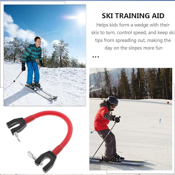 Skidspetskoppling för barn, Skidkoppling, Skidträningshjälp Skidträningsutrustning, Tillbehör för utförsåkning för nybörjare [HK] red