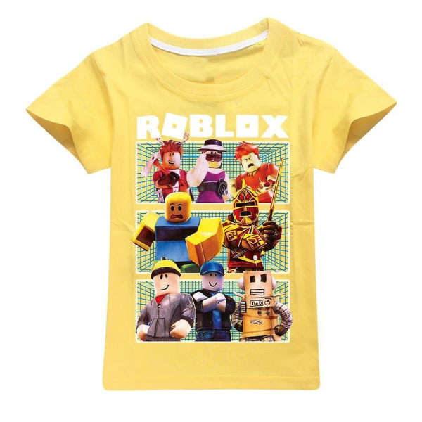 Ny drenge piger sommer casual kortærmet T-shirt Roblox børn bomuld T-shirt top[HK] Yellow 2-3Years