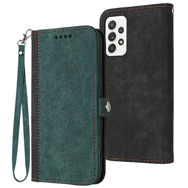 Etui til Samsung Galaxy A53 5G Premium Blødt PU Læder Flip Folio Wallet Støtteben Beskyttende Kompatibel med Samsung Galaxy A53 5G Cover[HK] Green
