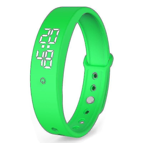 Smart armband vibrerande väckarklocka stegräknare uppladdningsbart armband[HK] Green