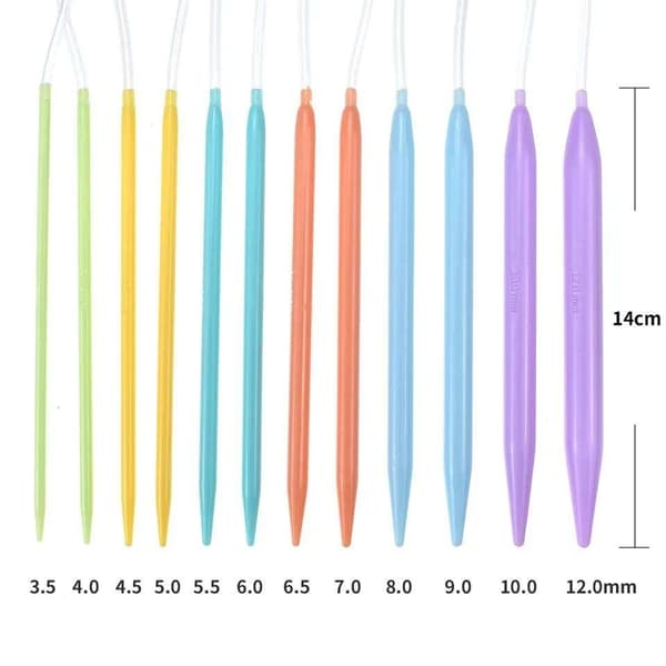 Solid 12 pinner plasthåndtak 80 cm flerfarget kunstverktøysett[HK] multifärg one size