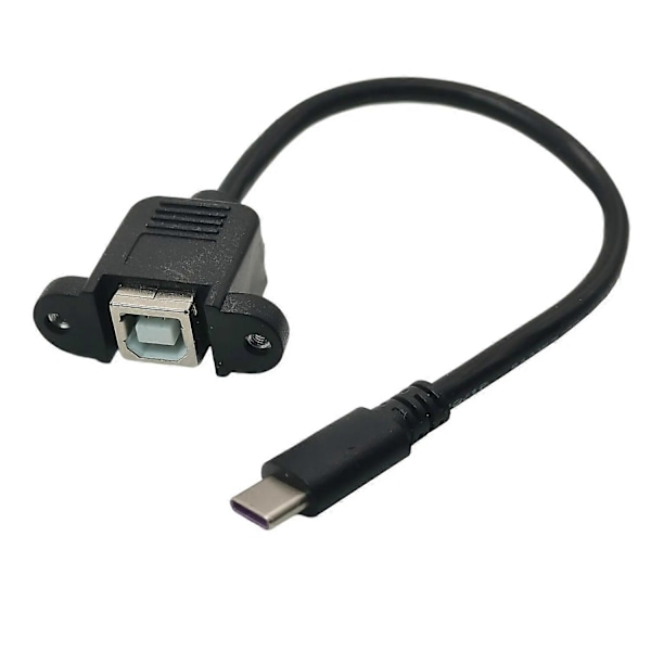 USB-C USB 3.1 Type C uros - Standard USB 2.0 B Type naaras datakaapeli ruuveilla, paneelikiinnitys tabletille ja matkapuhelimelle 20cm 0.2m[HK]