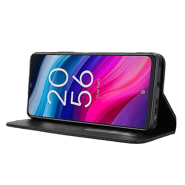 Til TCL 505 T509K T5094 Etui Retro Læder Magnetisk Lukning Flip Telefon Cover[HK] Style C Multicolor