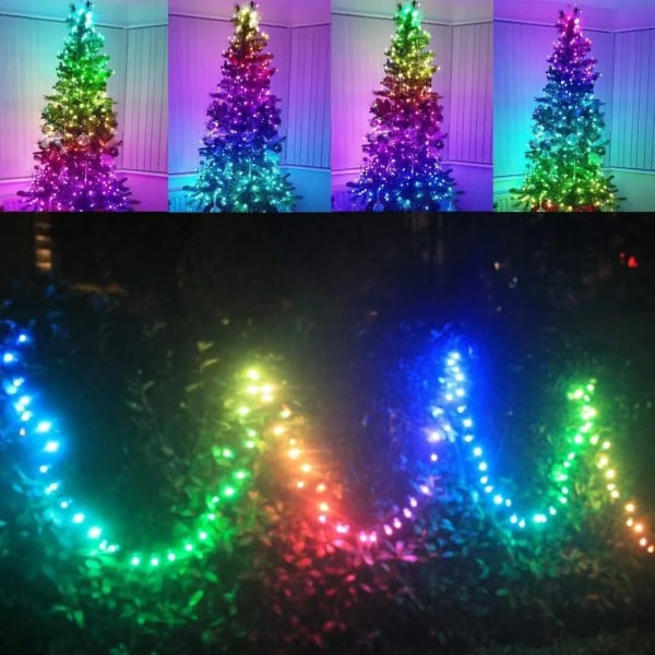 20 M LED Bluetooth Fjernkontroll USB Lyslenke RGB Julelys 20M-200led